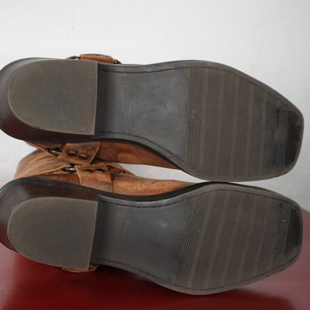 Women's Cabelas Brown Leather Mid-Calf Western Cowboy Fashion Boots 9 - Picture 8 of 8